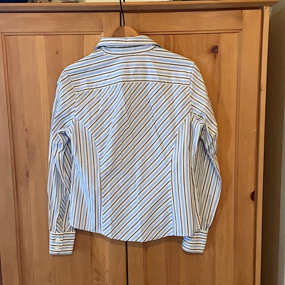 Like New Façonnable Striped Preppy Business Top Small - Picture 6 of 8
